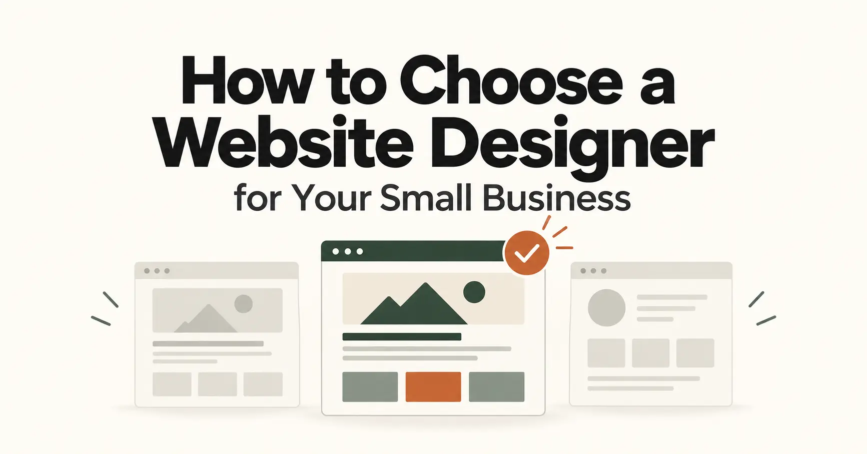 How to choose a website designer for your small business article graphic.